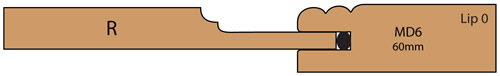 cross section of Thames mitered Kitchen Cabinet Door